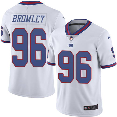 Men's Limited Jay Bromley Nike Jersey White - #96 Rush NFL New York Giants